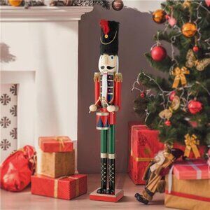 42" H Wooden Christmas Drummer Nutcracker Novelty Xmas Welcome Nutcracker